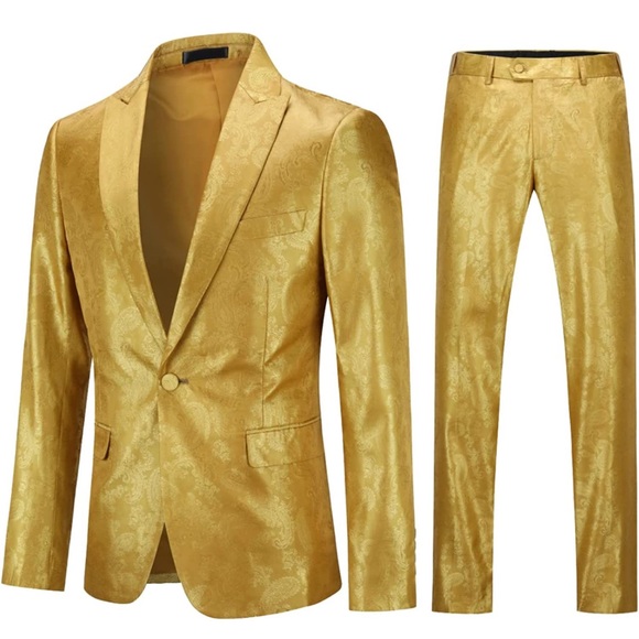 Suits & Blazers Mens Gold Suit Xl Poshmark